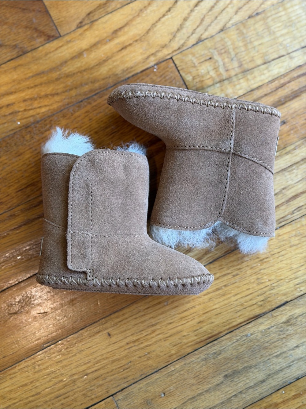 UGG Baby Tan Faux-Suede Plush-Lined Booties
